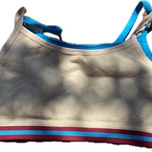 The Upside Cream and Blue Bikini with Athletic Design